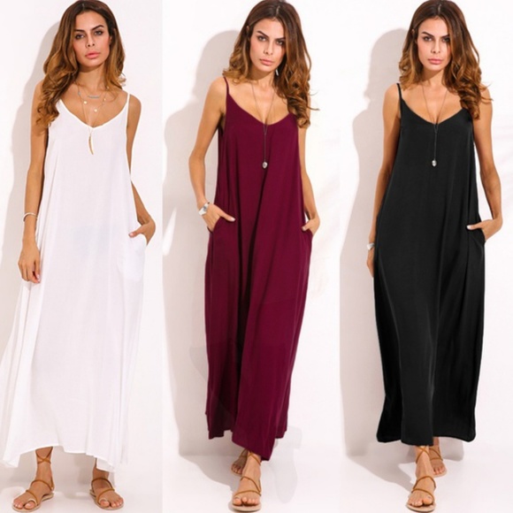 HP||🌟NEW! Grace V-neck Maxi Dress WHITE - Picture 5 of 6